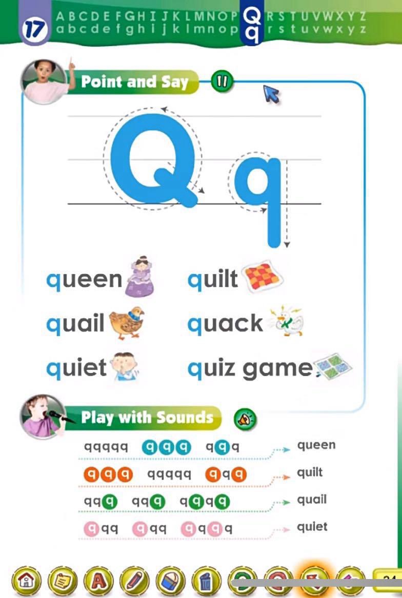字母 Q q 的音与形 · Point and Say